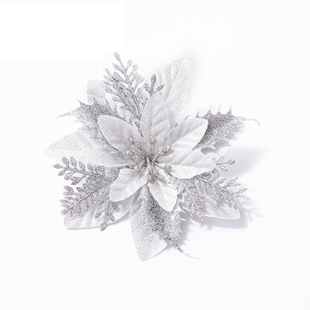 5шт блестящие рождественские имитационные цветы поддельные елочные украшения Рождественская елка