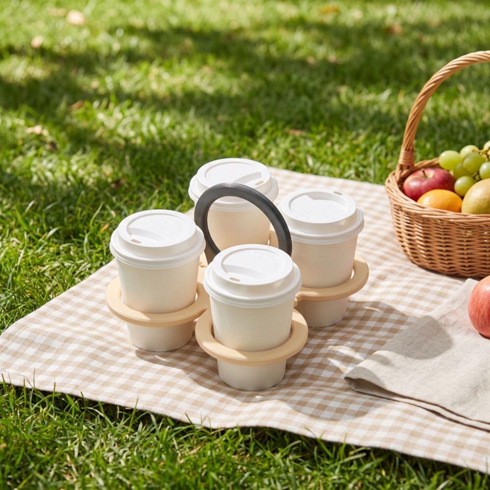 Anti Scalding Butterfly Shape Drink Carrier Plastic Folding Cup Holder for Picnic