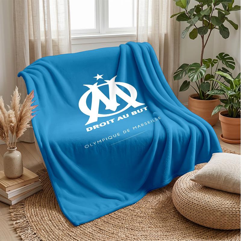Olympique Marseille Theme blanket Soft Flannel Fleece Blanket Warm Lightweight Throw Blanket for Home Sofa Bed
