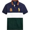 Polo SS24 Color Block Logo Big Pony Short Sleeve Polo Shirt Men Tops Dark-Blue 710814766-001