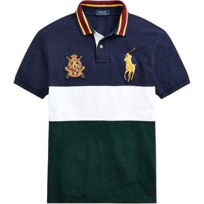 Polo SS24 Поло с коротким рукавом с логотипом Color Block Big Pony Мужские топы Темно-синий 710814766-001