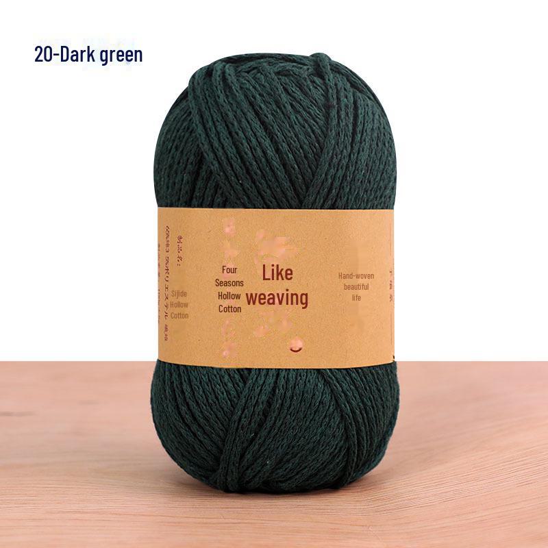 Four Seasons Cotton Thread for Crochet: Hollow, Round Ply Yarn Ball for DIY Material Bags