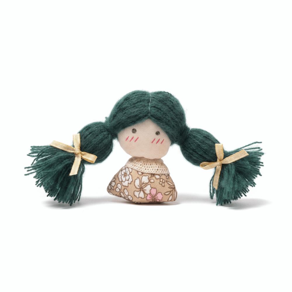 Plush Fabric Girl Doll Fabric Cotton Filled Mini Cartoon Doll Braid Girl Doll Spring