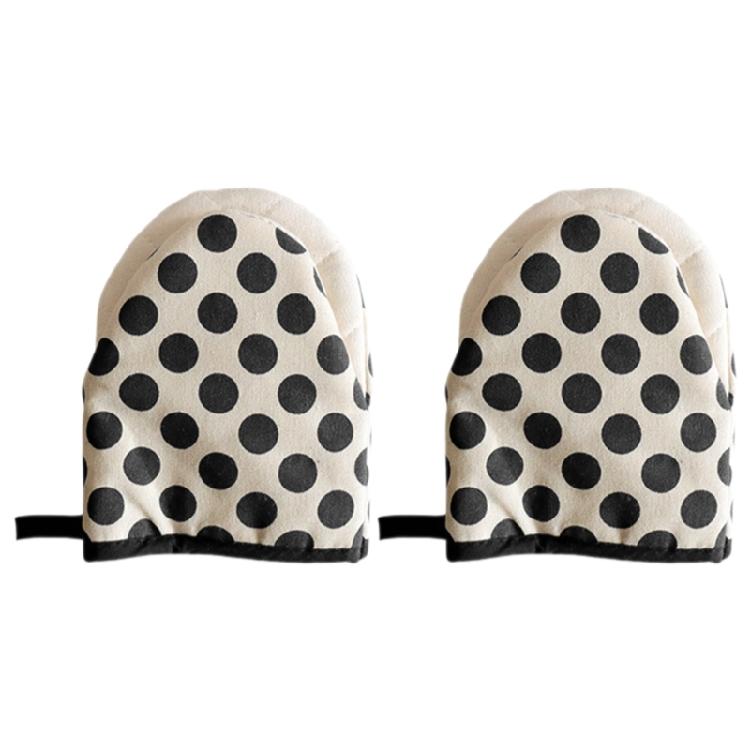 Protective Kitchen Oven Gloves with Dots Charm, Heat and Slip Resistant Oven Mitts for Cooking and Bakings