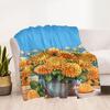 1pc Sunflower Pattern Blanket Comfortable Soft Lightweight Perfect for Travel Camping Picnics Sofa Office Bed Living Room Ideal Gift for Friends