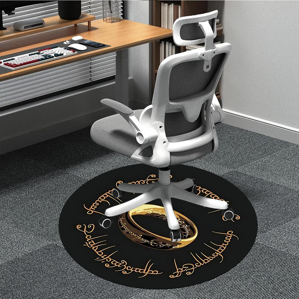 1pc Lord of the Rings Office Round Area Rug, Indoor Mat Suitable For Office,Bedroom Living Room Home Decor, Room Deco a0926011