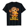 Футболка с мемом 'Punch Monkey с плюшевым мишкой, обнимающиеся, держитесь крепче' для мужчин и женщин, 100% хлопок, с коротким рукавом 0225-...