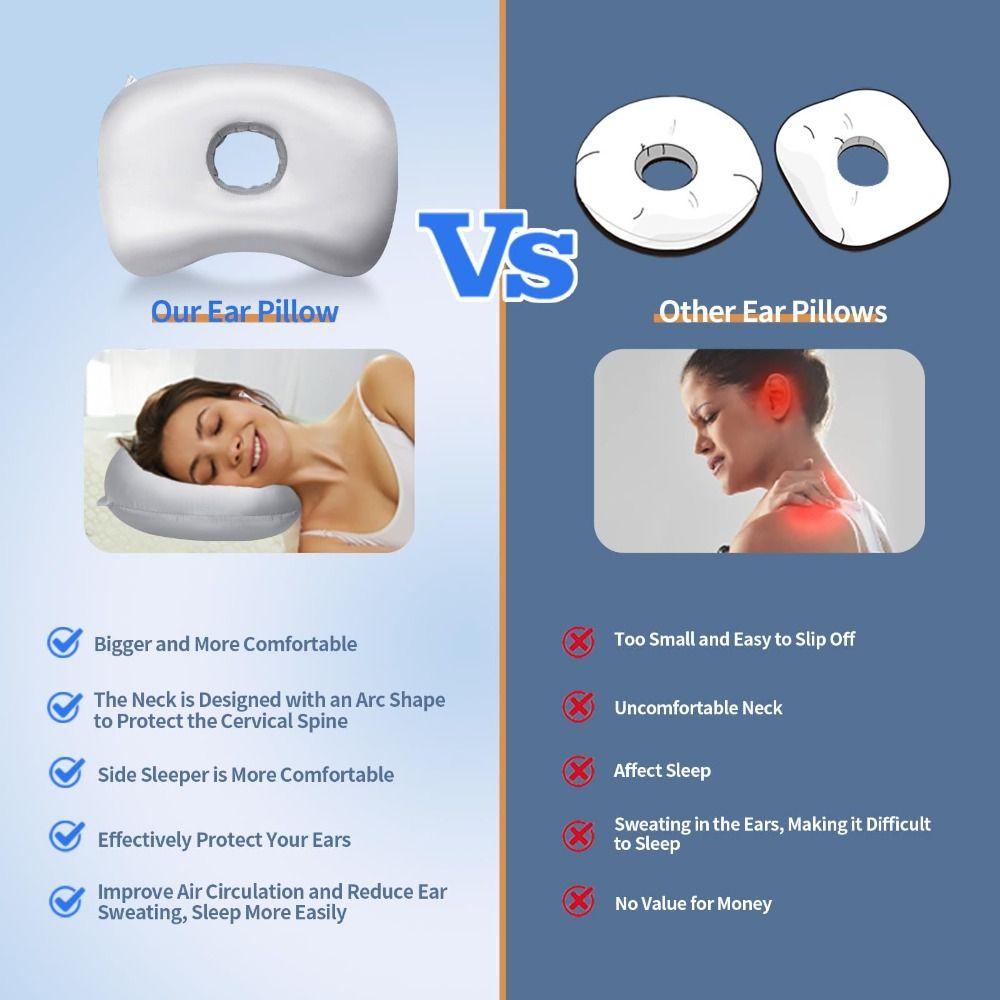 Portable Ear Piercing Pillow Ergonomic Ear Hole Donut Pillow Soft Ear Guard Pillow  Bedroom