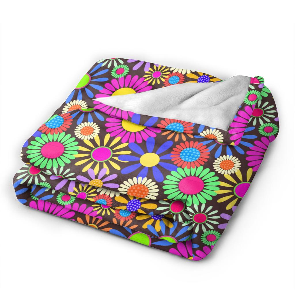 Retro Daisy Floral Pattern Blankets Quality Soft Cozy Throw Blanket Winter Picnic Sofa Home Funny Bedspread