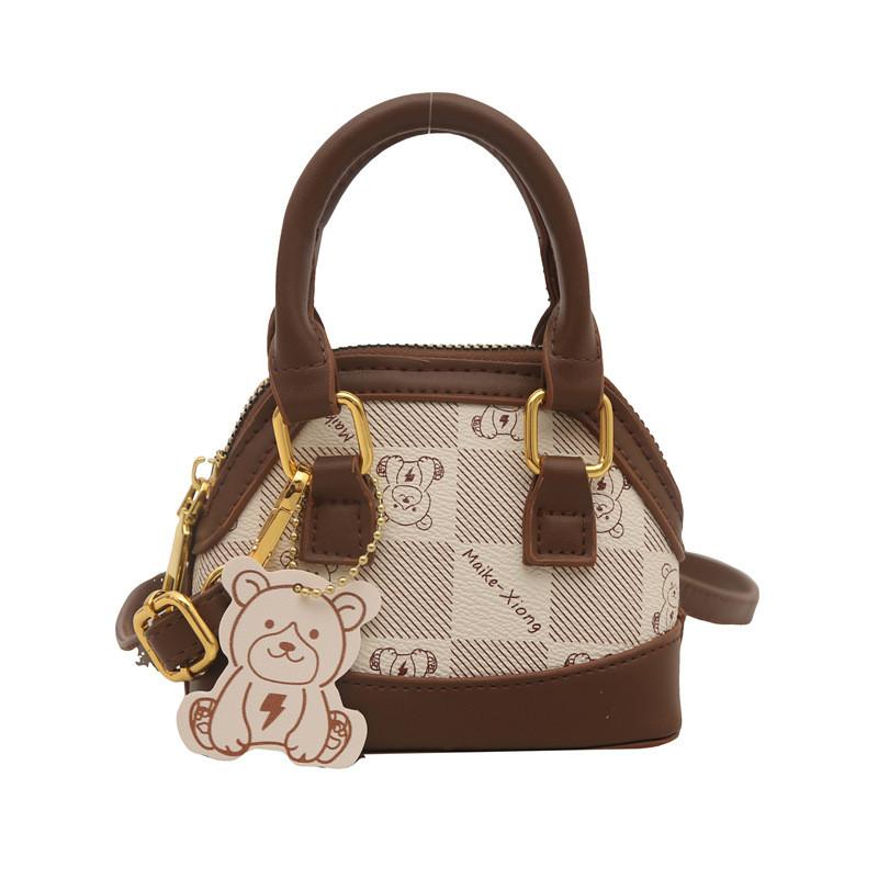 Bear Pattern Little Kids Fashion Simple Shell Bag Casual Shoulder Children For