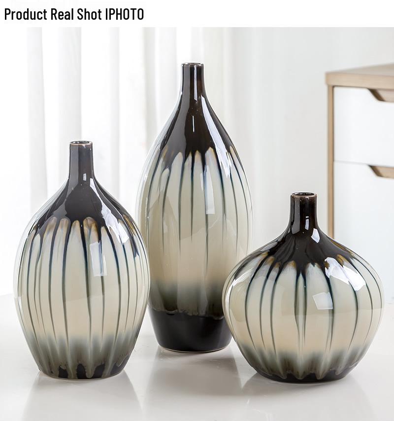 Ретро-ваза из керамики Jingdezhen для сухих цветов - Ручная работа, декор для гостиной или прихожей