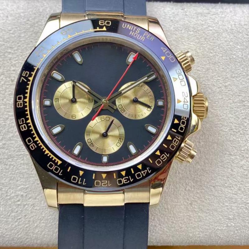 Мужские автоматические механические часы Rolex Daytona 40 мм, многофункциональные, с инкрустацией бриллиантами.