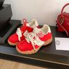 Коровья кожа~ Новый цвет см увеличение внутренней высоты полумесяц толстая подошва мандаринка шнурки спортивная и повседневная обувь женская
