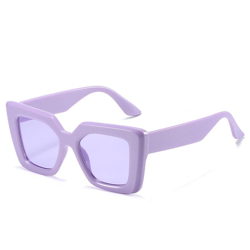Box sunglasses, hot jelly color Internet celebrity glasses, personalized big frame street sunglasses women
