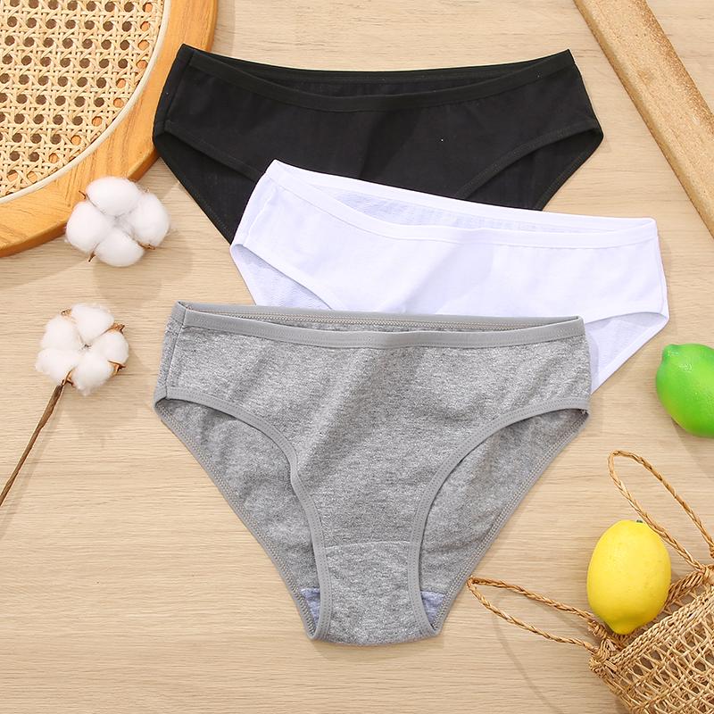 3PCS/Set Cotton Panties Women Briefs Jacquard Design Women Panties Sexy Female Underpants Solid Color Intimate Pantys S-XL