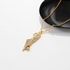 Zinc Alloy Key Shape Map Crystal Pendant Necklace Middle East Geometric Personalized Charm Jewelry Minimalist Accessories