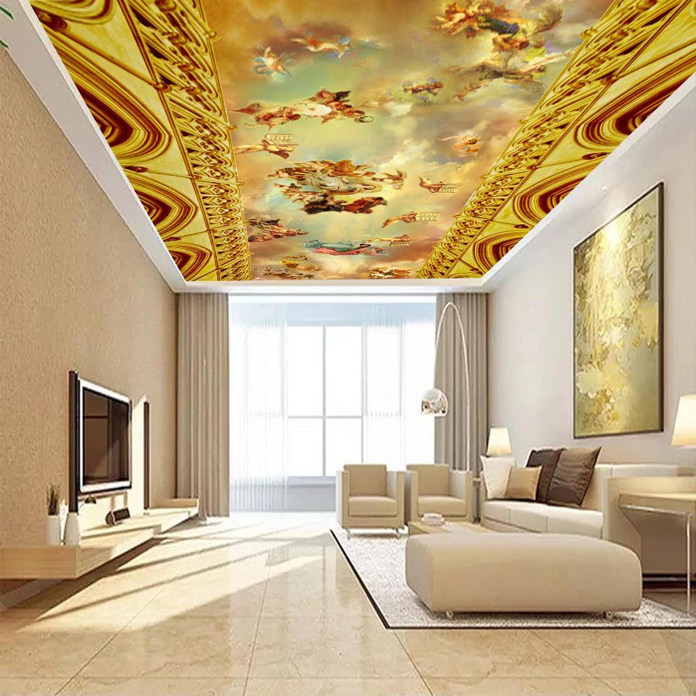Потолочная фреска Европейская фреска ангела 3d обои для гостиной Фреска потолочные обои домашний декор