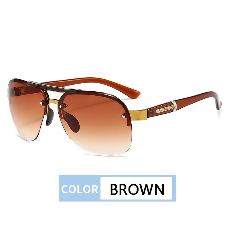 Солнцезащитные очки мужские без оправы очки для вождения солнцезащитные очки-авиаторы с защитой от ультрафиолета для вождения неполяризованный модный аксессуар