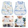Водонепроницаемые детские слюнявчики с мультяшным рисунком, дизайн с большим карманом, детский фартук, детские слюнявчики из ЭВА для девочек и мальчиков
