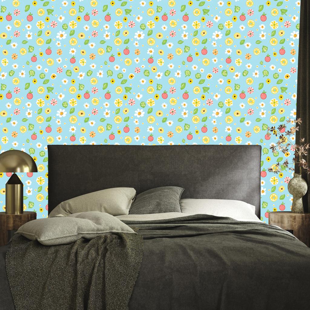 Summer wallpaper celadon and mint for living room and bedroom 50x1000