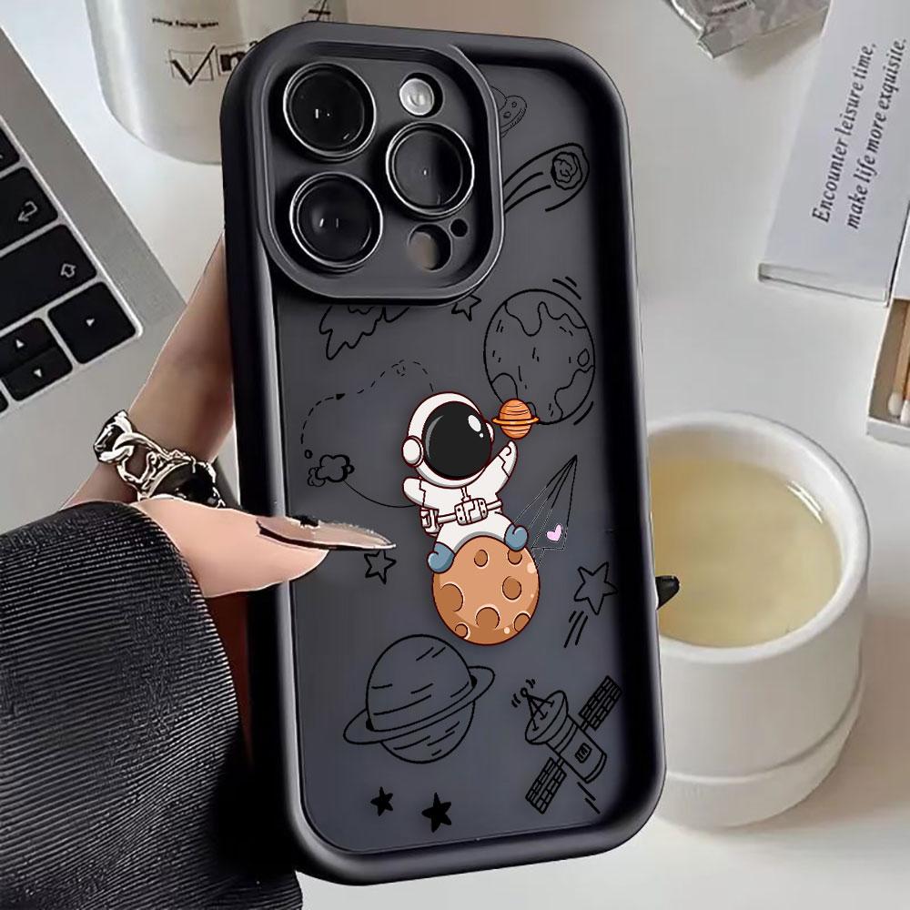 Cartoon Astronaut Space Phone Case For Realme C85 C83 C75 C71 C67 C65 C63 C55 C53 C35 C33 C31 C30 C21 C20 NOTE 80 GT 3 6 Case