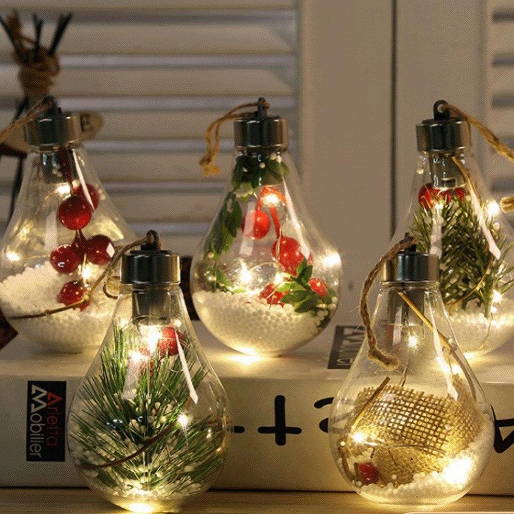 Christmas Balls LED Transparent Christmas Tree Decoration Pendant