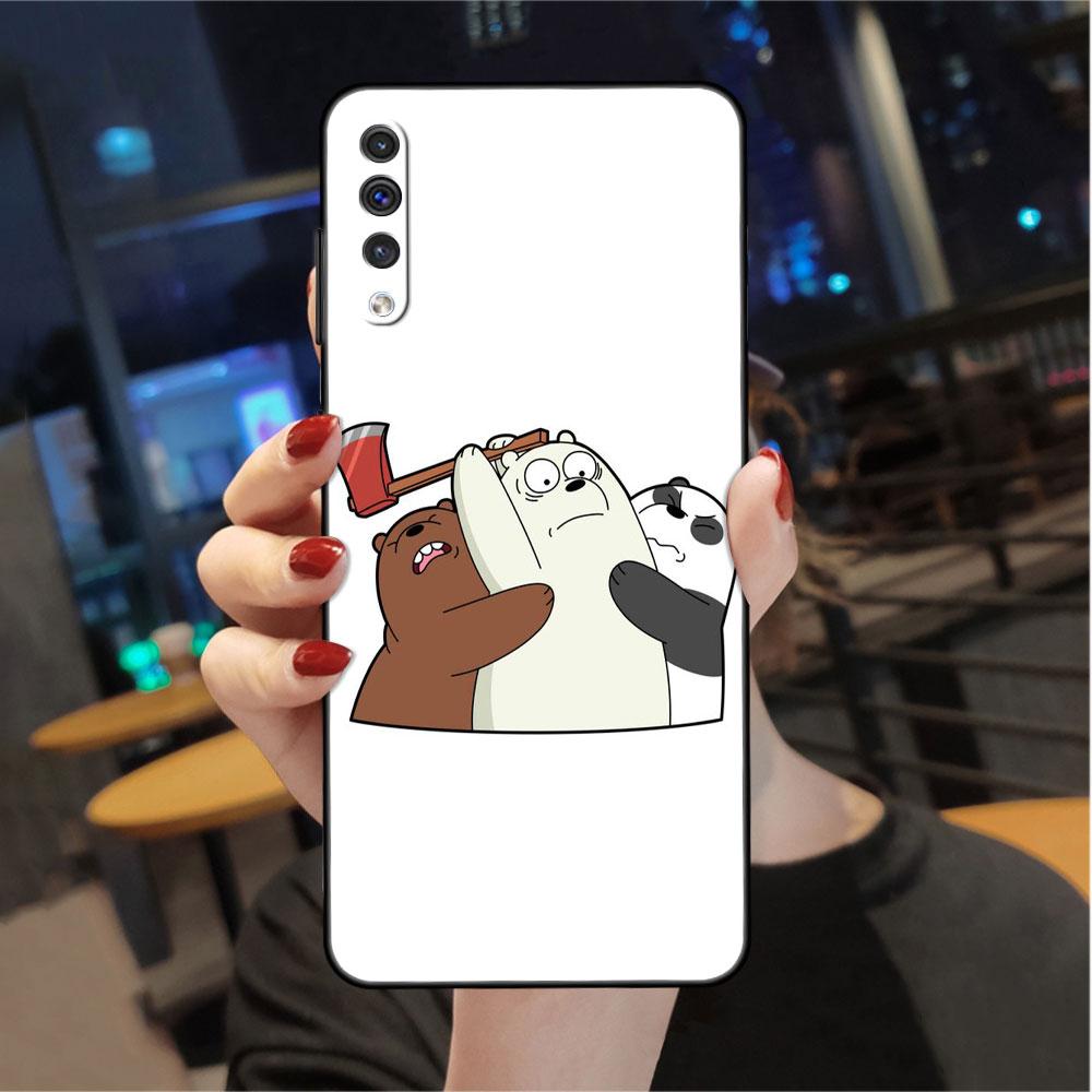 Милый чехол We Bare Bears для Samsung Galaxy A50 A70 M52 A30 A20s A20e A10 A40 A10s M51 M31 M30s, черный чехол для телефона