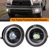 LED Fog Light Angel Eyes For Toyota Tacoma Tundra Sequoia 2005 2006 2007 2008 2009 2010 2011 2012 2013 2014 2015 DRL Clear Lens