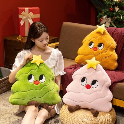 Мультяшная Рождественская Подушка Плюшевая Игрушка Кукла Рождественская Елка Домашняя Подушка для Дивана Одеяло Успокаивающая Тряпичная Кукла для Девочки
