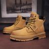 Work Suit Boots Leather Boots Men's Popular Long Boots Men's Oversized Boots Retro British Style Yellow Boots