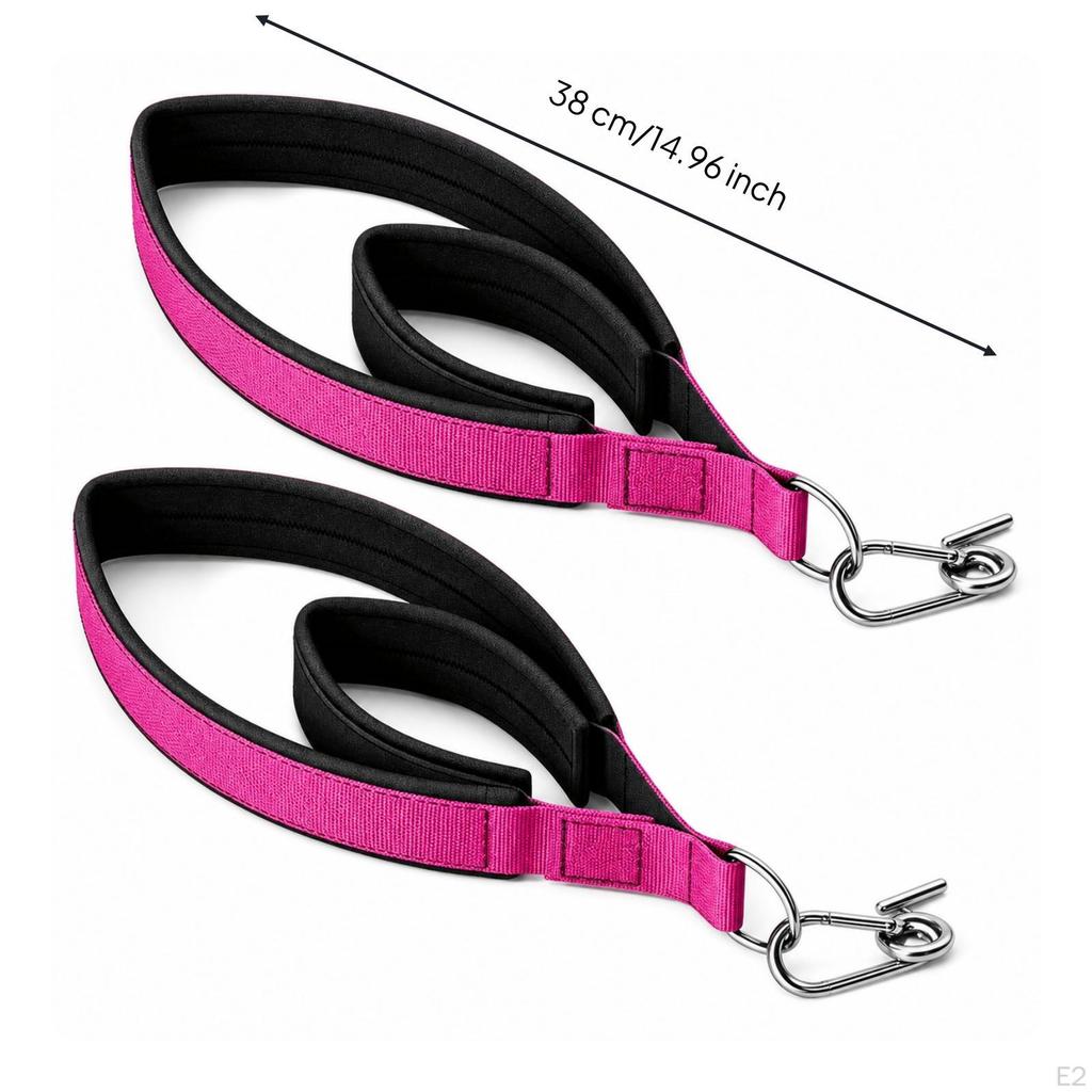 Pilates Strap with Padded Lining Fitness Double Loops Comfortable Stretch Band for Yogis,