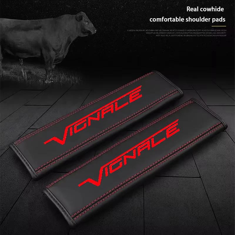 AJW1 2025 Top Leather Seat Belt Shoulder Strap Covers Protector Pad For Ford VINGRLE Logo Protector Pad Universal Auto Accessories