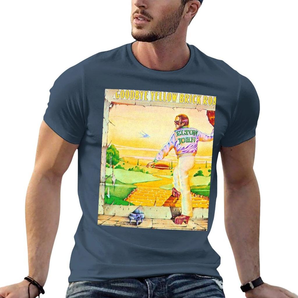 Goodbye Jhon Mountain Yellow Road Poster TShirt PerforUnisexce Workout Short Sleeve Tee