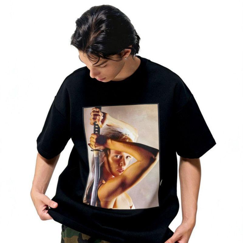 Portrait Series Movierelated Printed American Street Retro Loose Tshirts For Unisex And Unisex