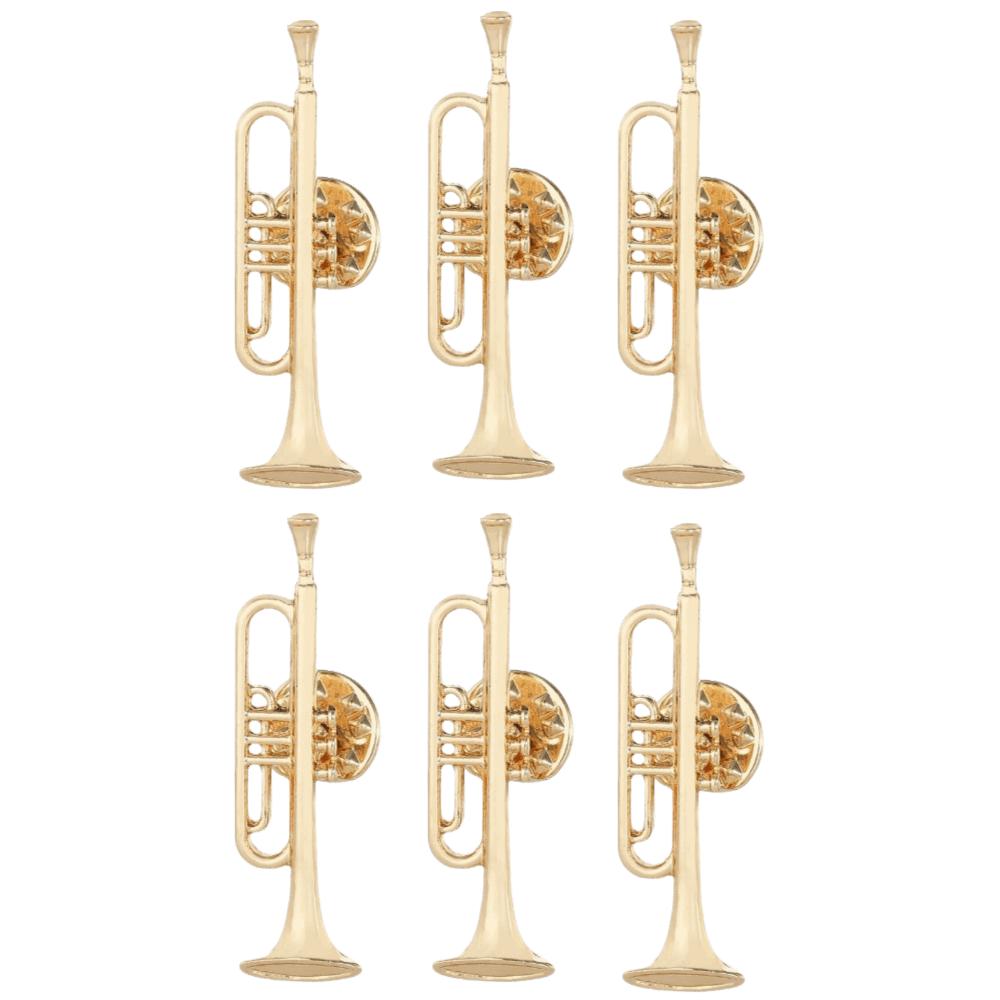 6pcs Pin Back Dress Clip Brooch Alloy Material Trumpet Brooch Pin Jacket Decoration