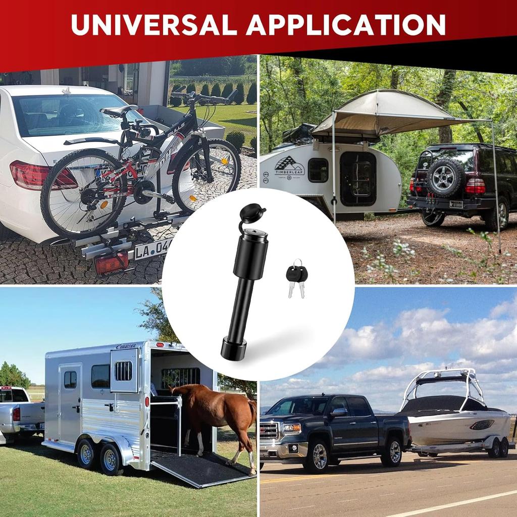 BOYISEN Trailer Hitch Pin Lock - 2" Locking Receiver Hitch Pin For Class III/IV Hitches With 5/8" Pin, Receiver Hitch Locking Pin With 2 Keys, Easy