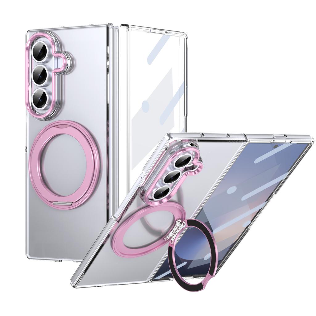 Магнитный прозрачный чехол с поворотным на 360° кронштейном для Samsung Galaxy Z Fold 7 6 5 4 Ударопрочный для Magsafe Подставка Защитная крышка экрана