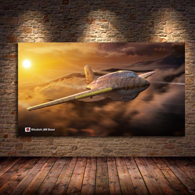 Bf109 Fighter Air Combat Monoplane Fighter Canvas Painting Classic Aircraft Living Room Home Bedroom Decoration Wall Art Picture