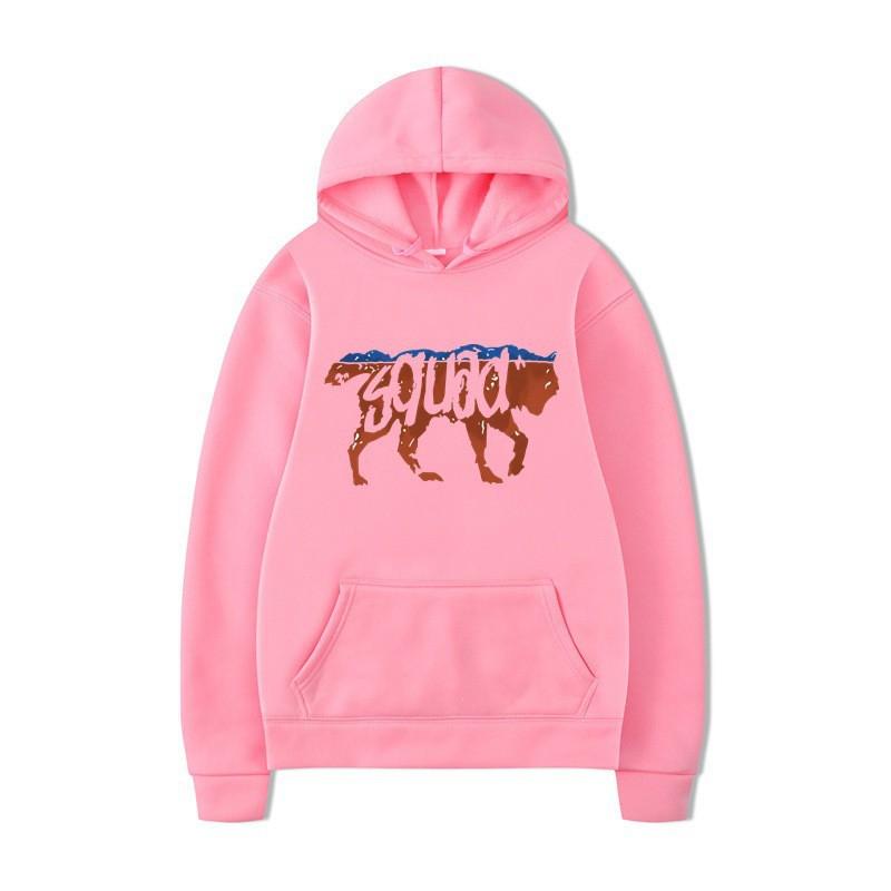 Unisex Hooded Sweatshirt With Wolf Graphic Print Casual Oversized Pullover Teens Adults