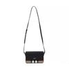 Burberry Letter Logo Color Block Design Leather And Canvas Shoulder Crossbody Bag Women Bags Black 80840281