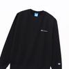 Champion Long Sleeve Fleece Crew Neck Sweatshirt with Embroidered Script Size XL Men's Logo, Black, (C3-YS050Z)