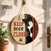 Dog Paw Door Decoration Wooden Welcome Sign for Front Door, Decorative Wall Hanging Plaque with Creative Animal Print Art Hemp Rope Pet Lovers,