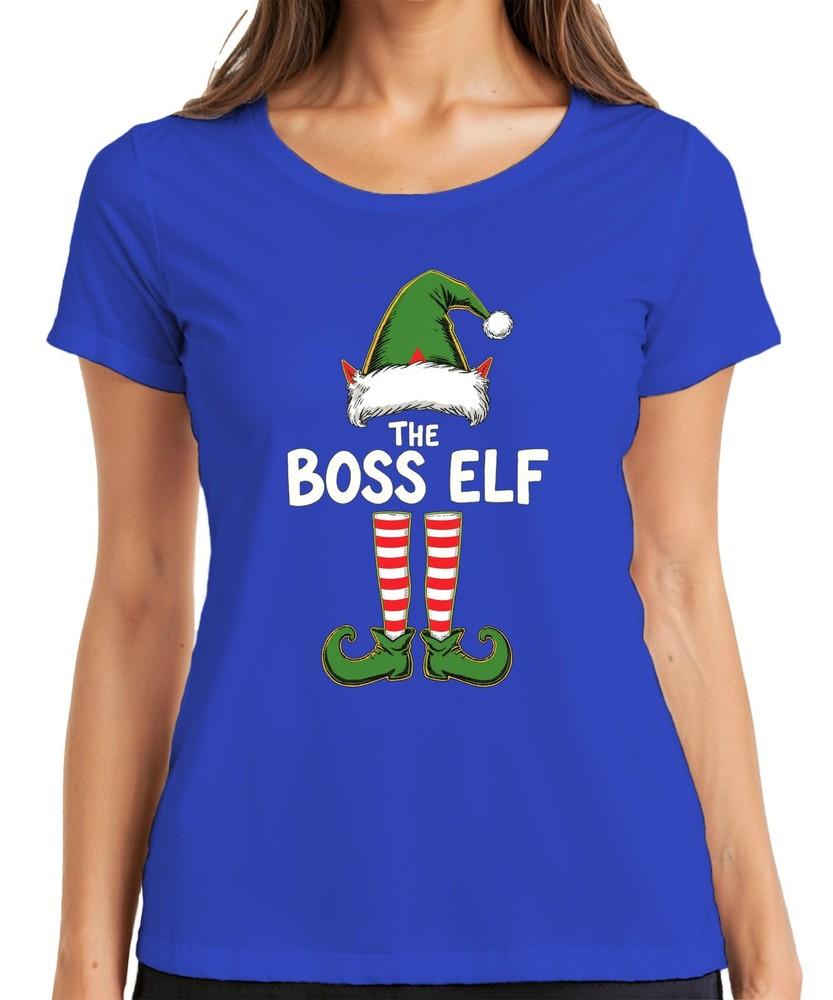 The Boss Elf Christmas Elf Santa Hat Elf Boots Humor Unisexs Tshirt