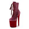 Fashion Top Sale 20CM Corduroy Surface Platform Women Shoes High Heeled shoesCustom Colors Boots Erotic Lap Pole Dancing Ankle Boots