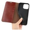 For iPhone 16 Pro Max Stand Cases Genuine Split Leather Wallet Phone Cover Magnetic Closure