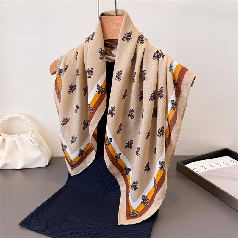 Горошек Стиль Елочка Узор Хлопок И Лен Маленький Квадратный Шарф Шелковый Шарф Имитация Бархата Головной Платок Шаль Шарф для Защиты от Солнца Женский Шарф