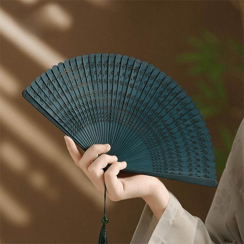 Portable Hand Fan Handmade Retro Bamboo Fan Elegant Folding Bamboo Fan for Women