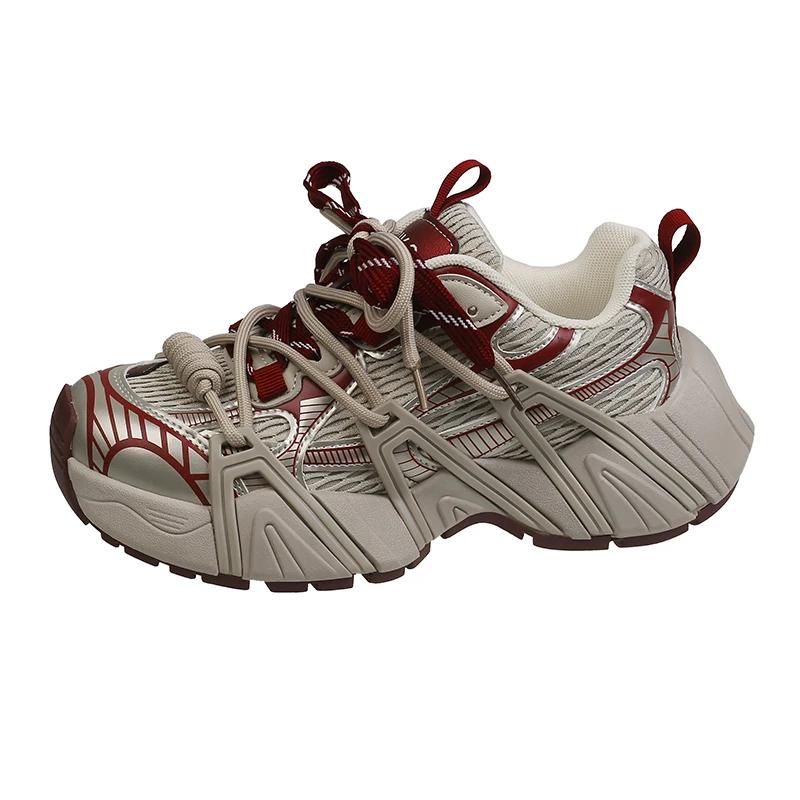 Модные женские туфли Petite 5 см с толстой подошвой, дышащие, повседневные, универсальные, спортивная обувь, новая коллекция весна-осень, дизайн бисквитного торта