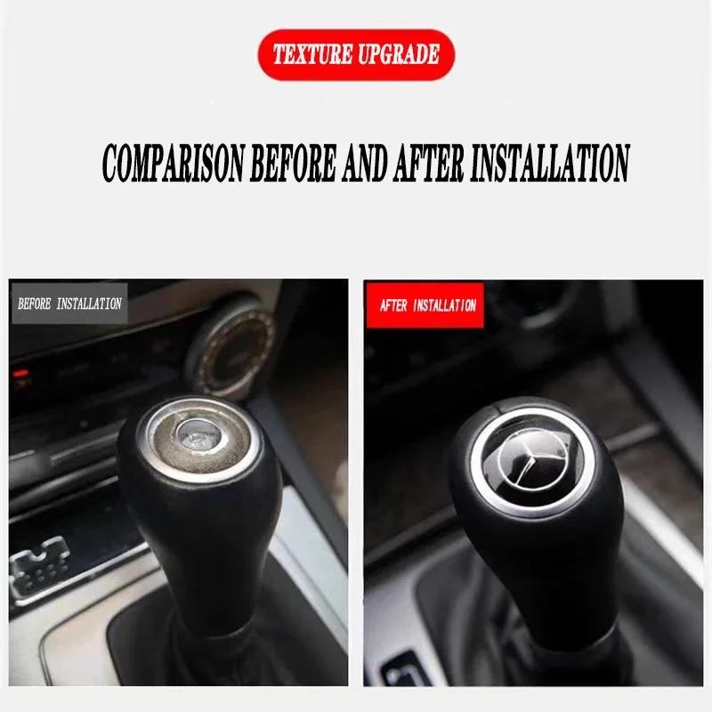 AABGT1 Car Accessories Gearbox Control Lever Sticker Shift Handle Decals For Mercedes Benz AMG C E SClass W204 W205 W203 W211 W212 W213
