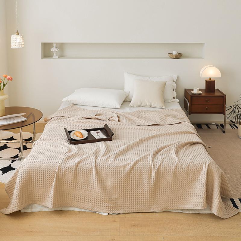Летнее 3D вафельное покрывало из чистого хлопка, тонкое стеганое покрывало, вязаное покрывало для дома, отеля, покрывало для дивана, пледы